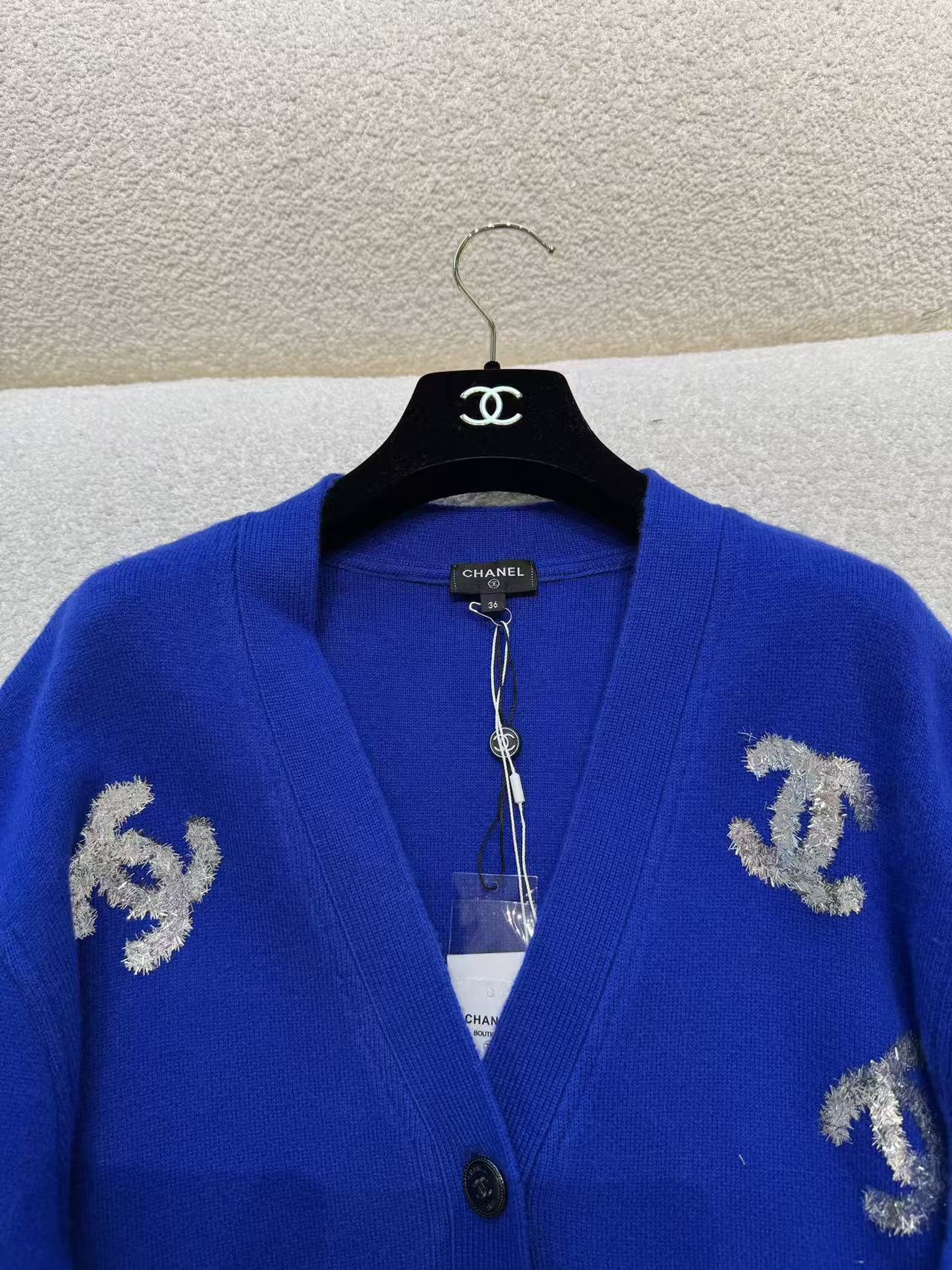 雙十一重磅福利款-Chanel  滿版亮片雙C標織開衫 精品 高仿 - 5