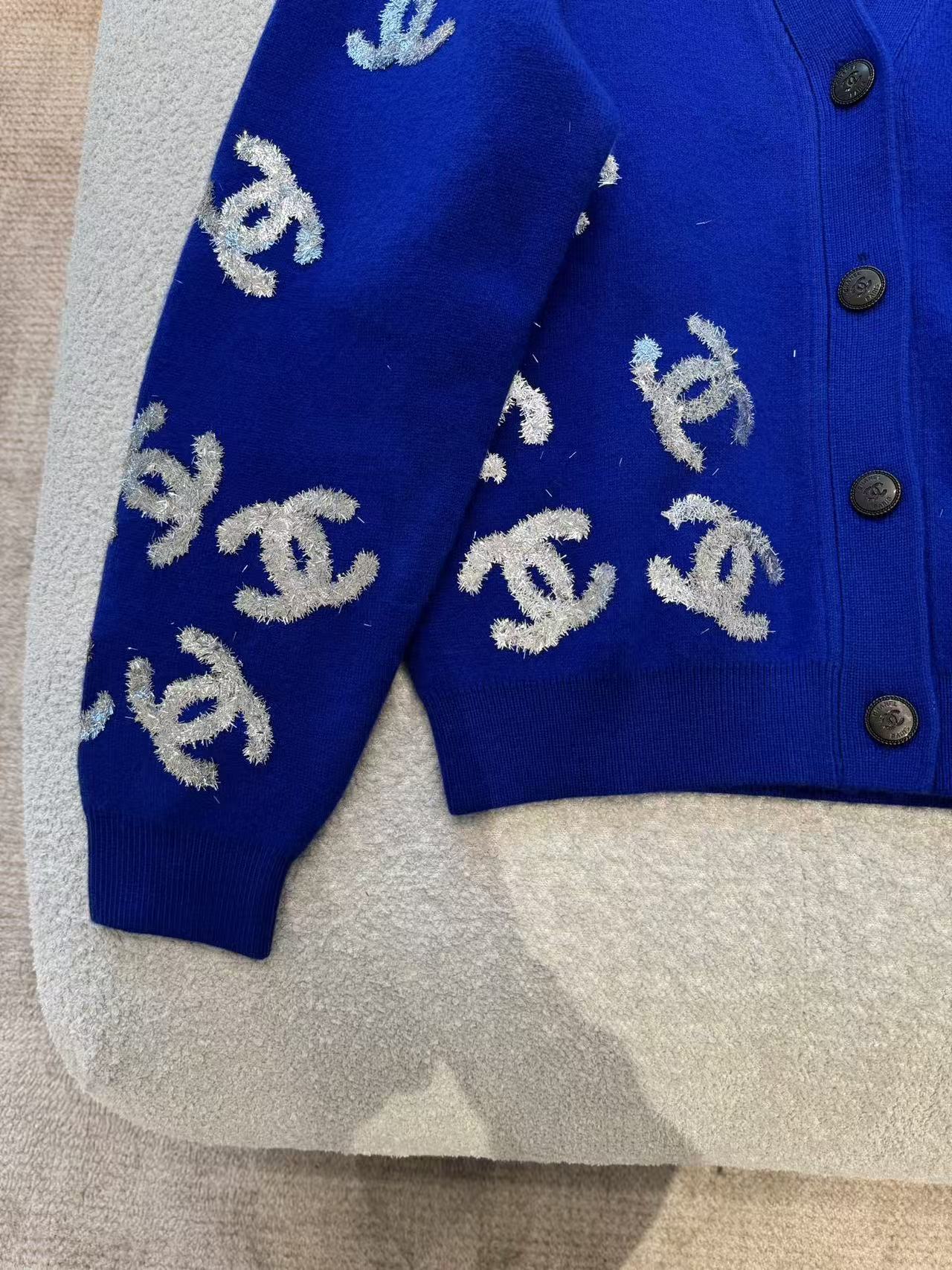 雙十一重磅福利款-Chanel  滿版亮片雙C標織開衫 精品 高仿 - 6