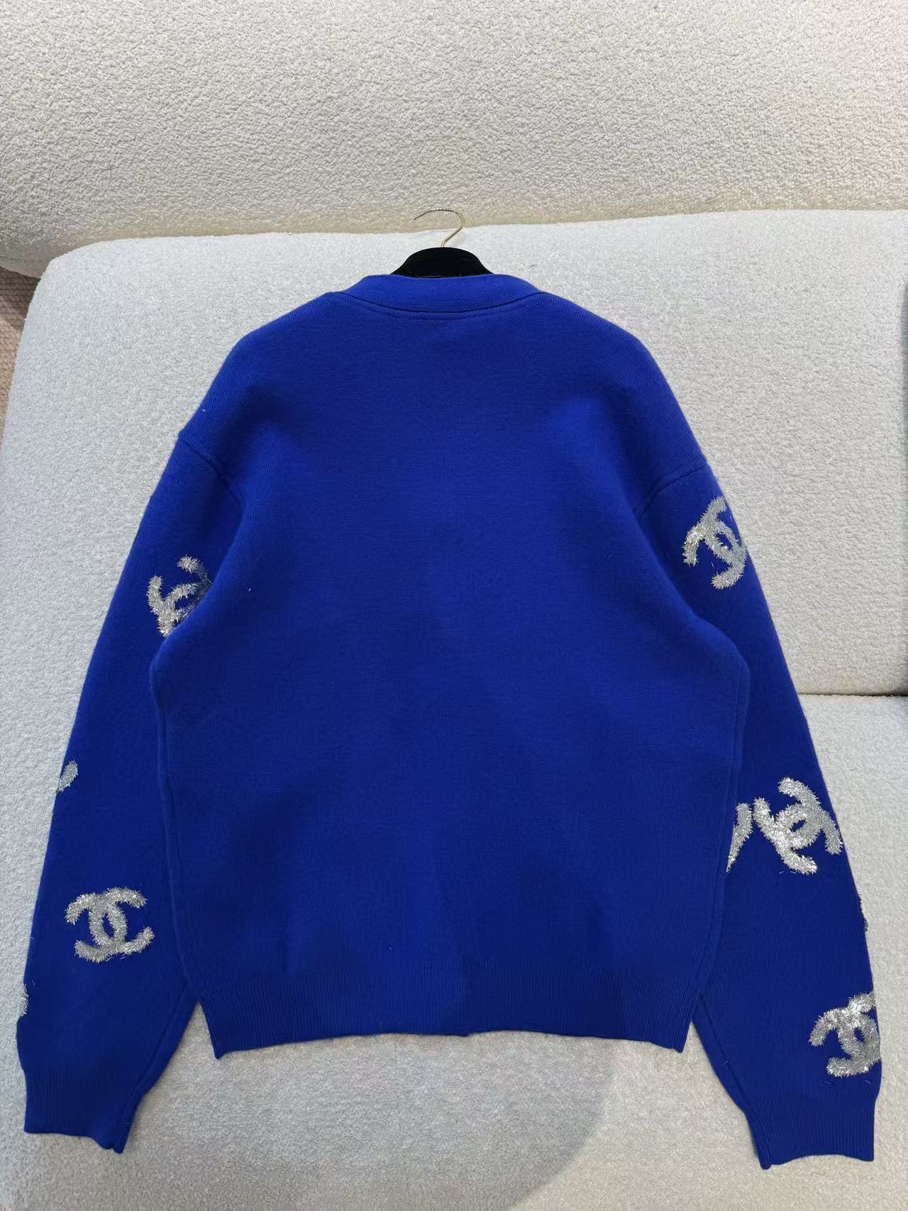 雙十一重磅福利款-Chanel  滿版亮片雙C標織開衫 精品 高仿 - 8