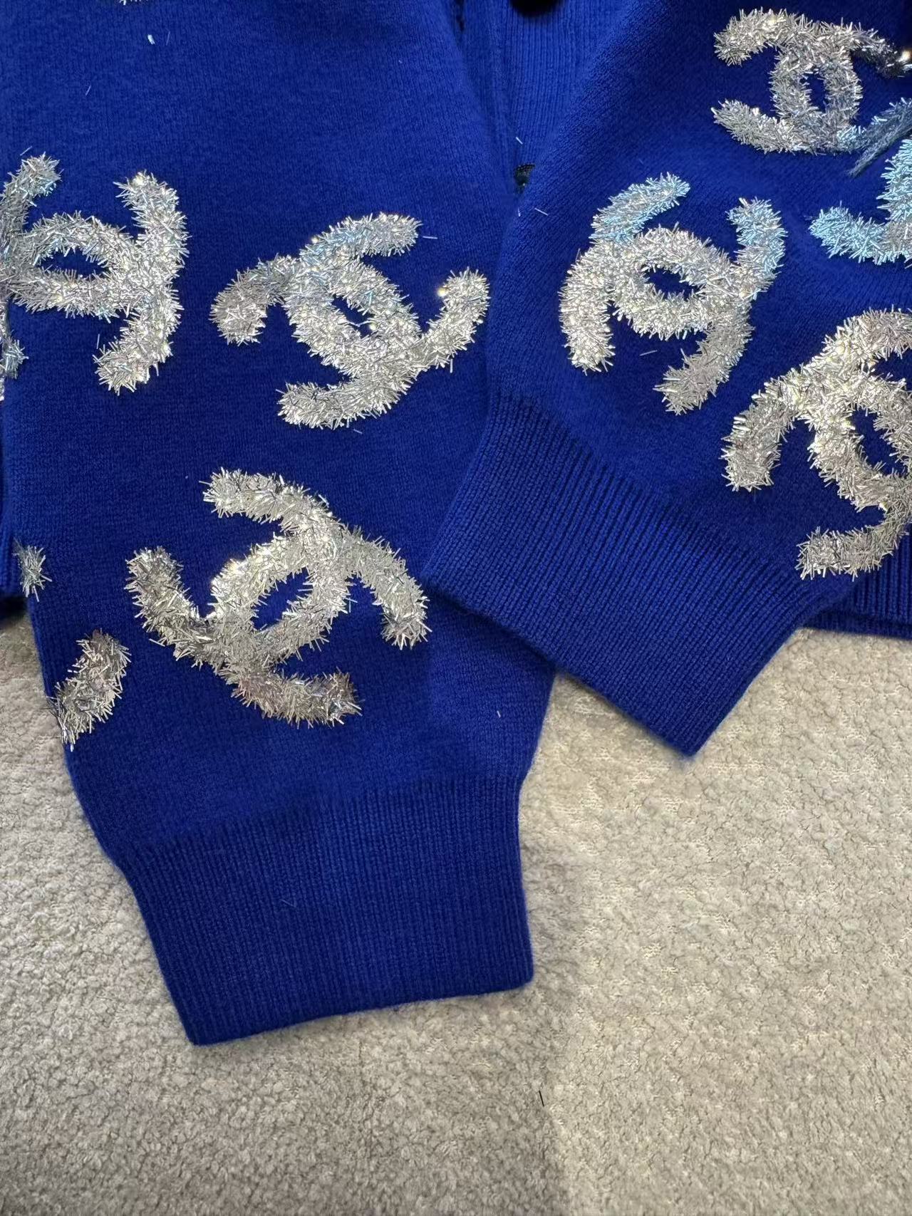 雙十一重磅福利款-Chanel  滿版亮片雙C標織開衫 精品 高仿 - 13