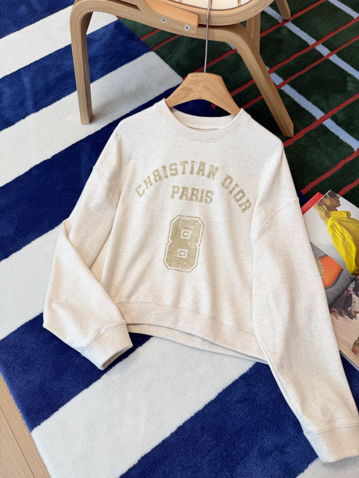 Dior 燕麥色短版衛衣 精品 精工 - 3