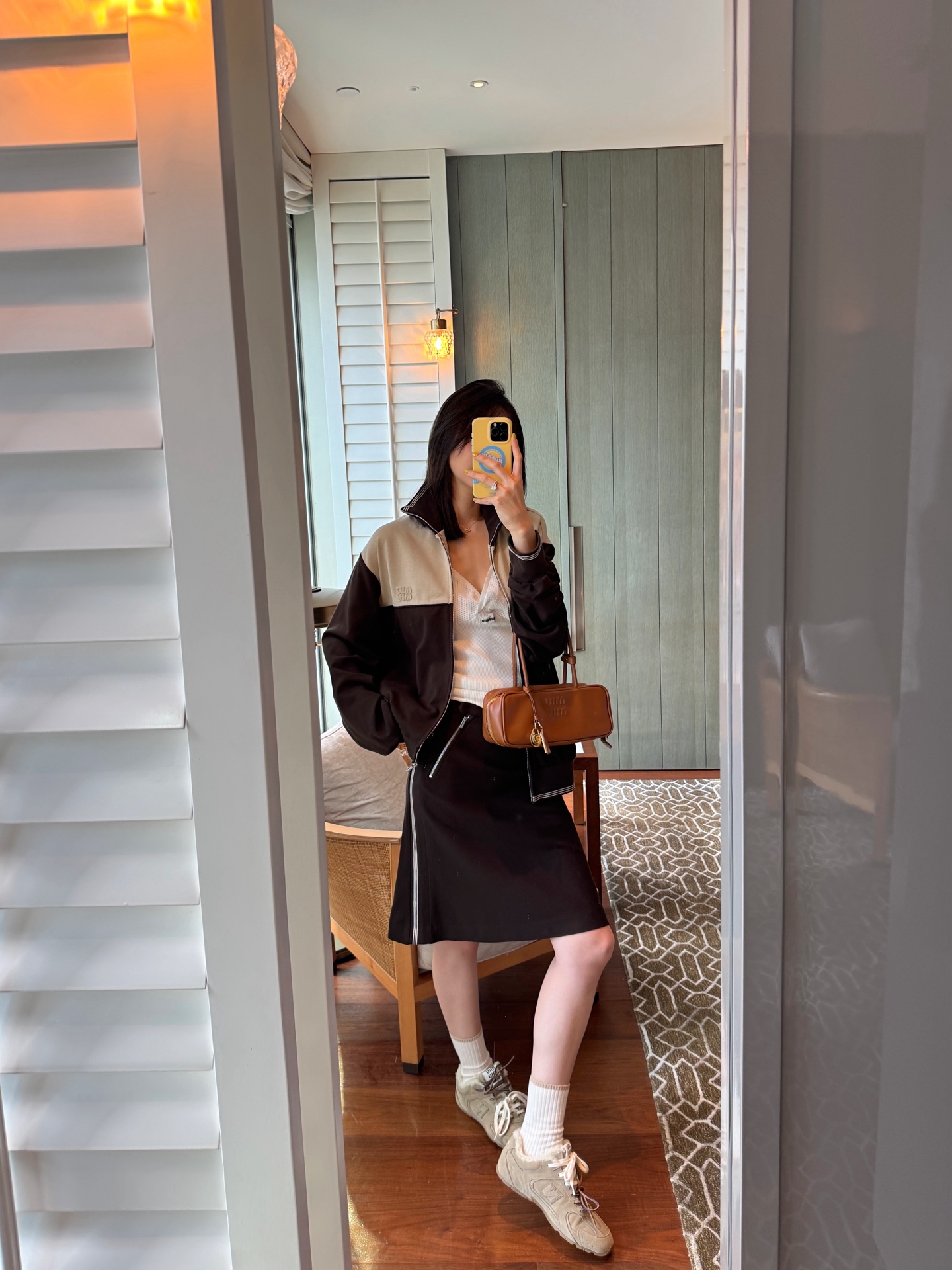 MIU MIU 撞色拉鍊外套 精品 時尚 - 4