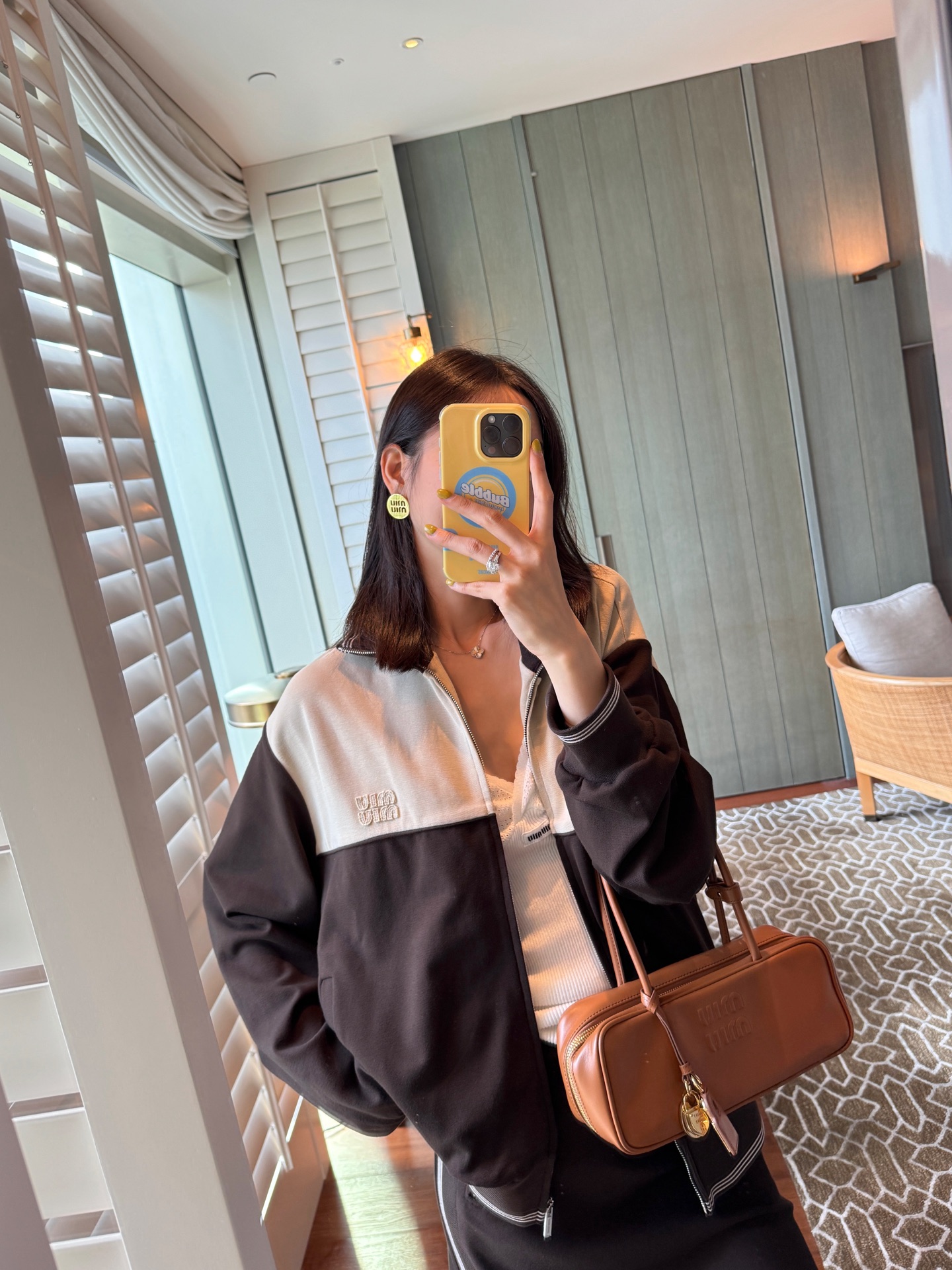 MIU MIU 撞色拉鍊外套 精品 時尚 - 7