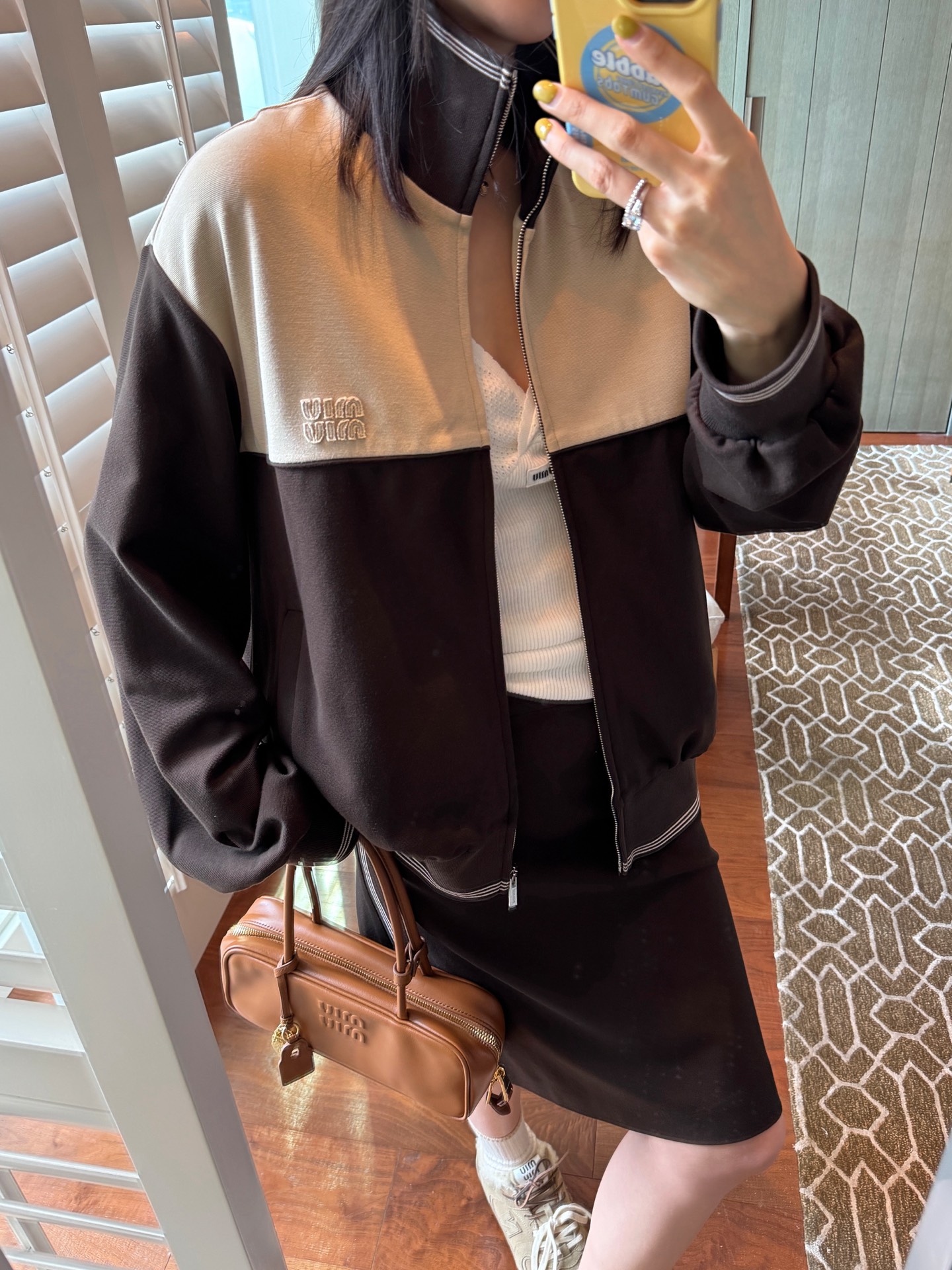 MIU MIU 撞色拉鍊外套 精品 時尚 - 9