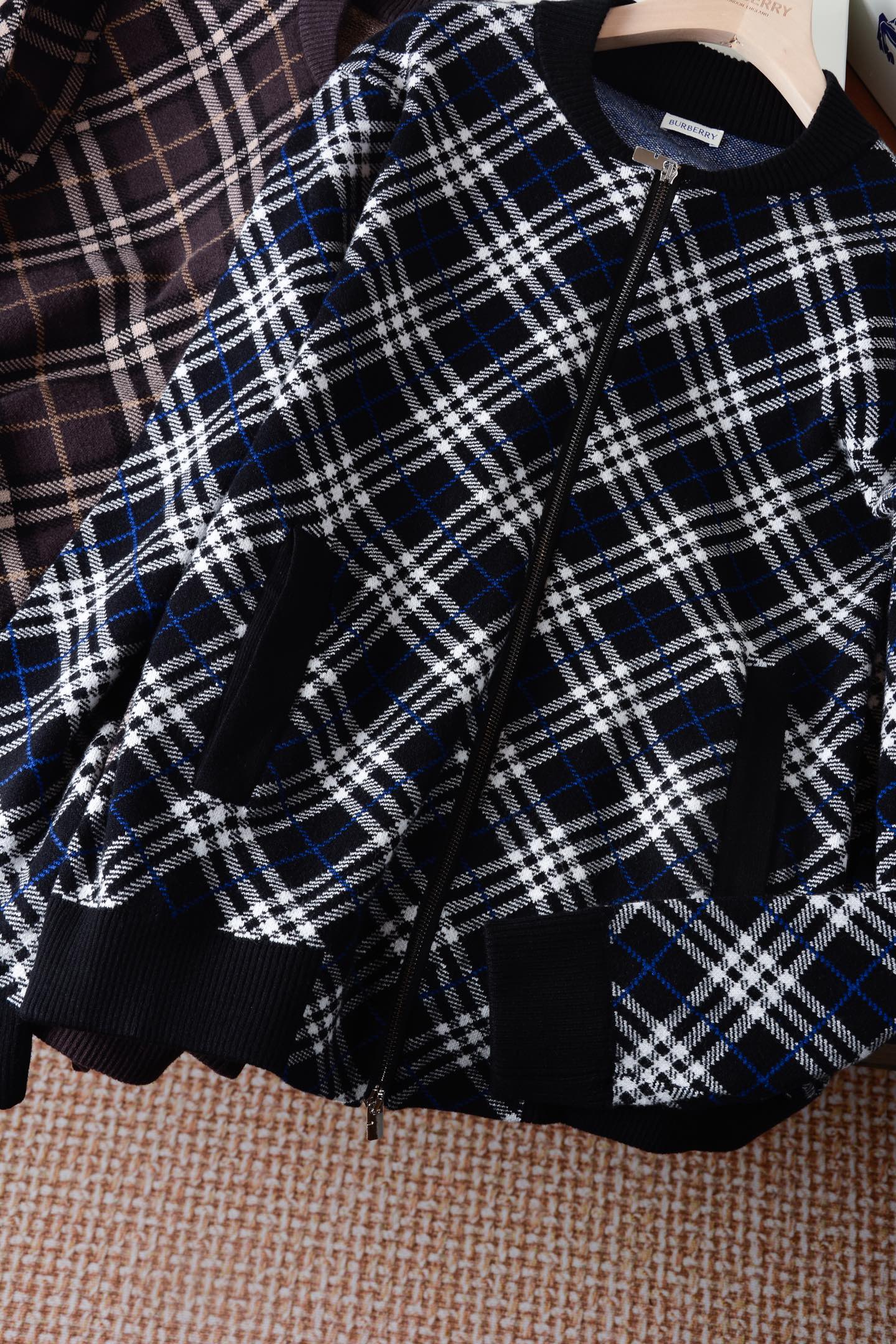 Burberry 格紋羊毛羊絨混紡飛行夾克 精品 A貨 - 11