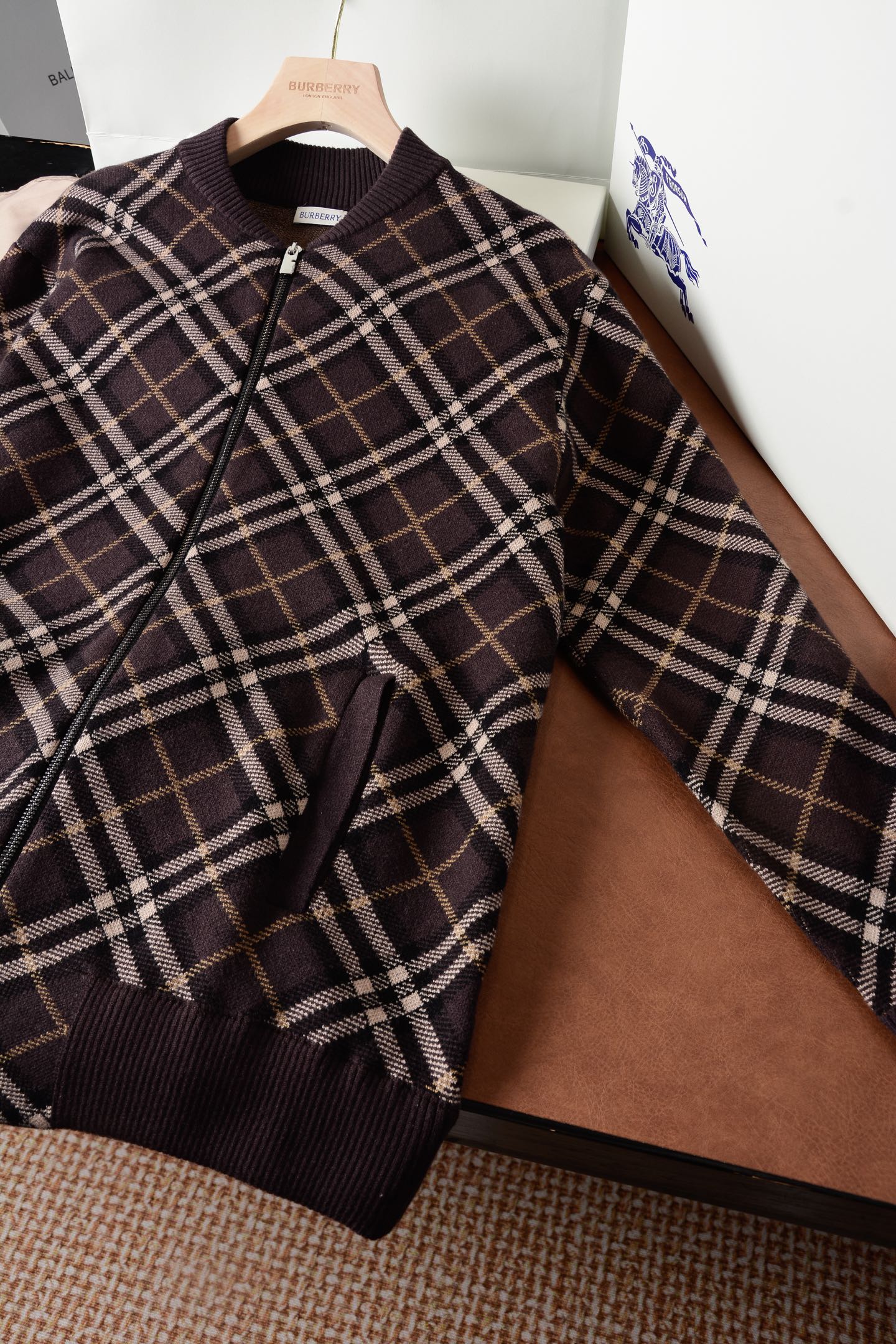 Burberry 格紋羊毛羊絨混紡飛行夾克 精品 A貨 - 20