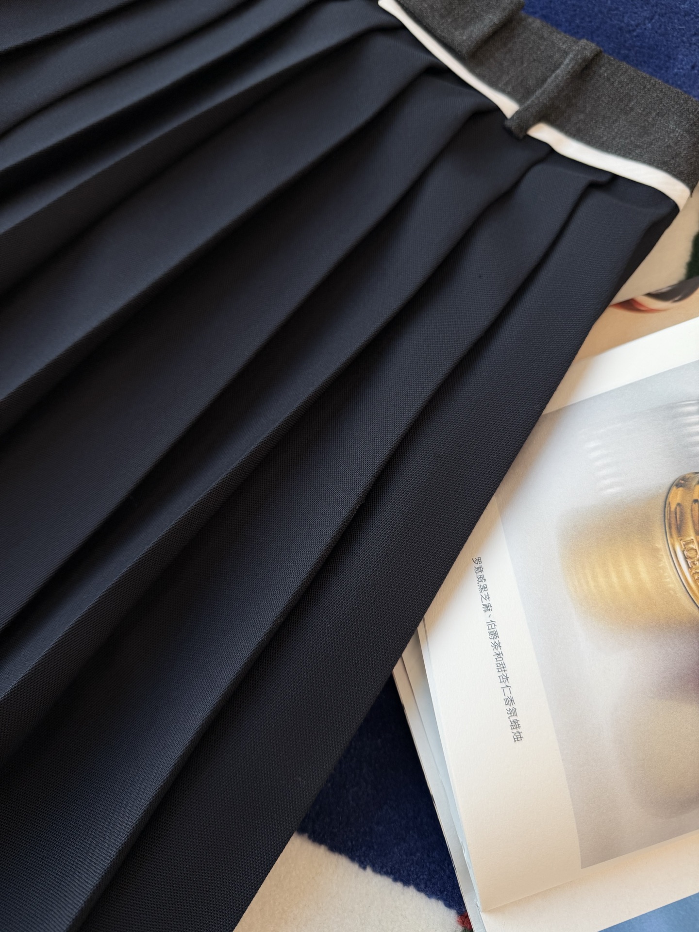 Prada   藏青色中長款百褶裙 精品 精工 - 12