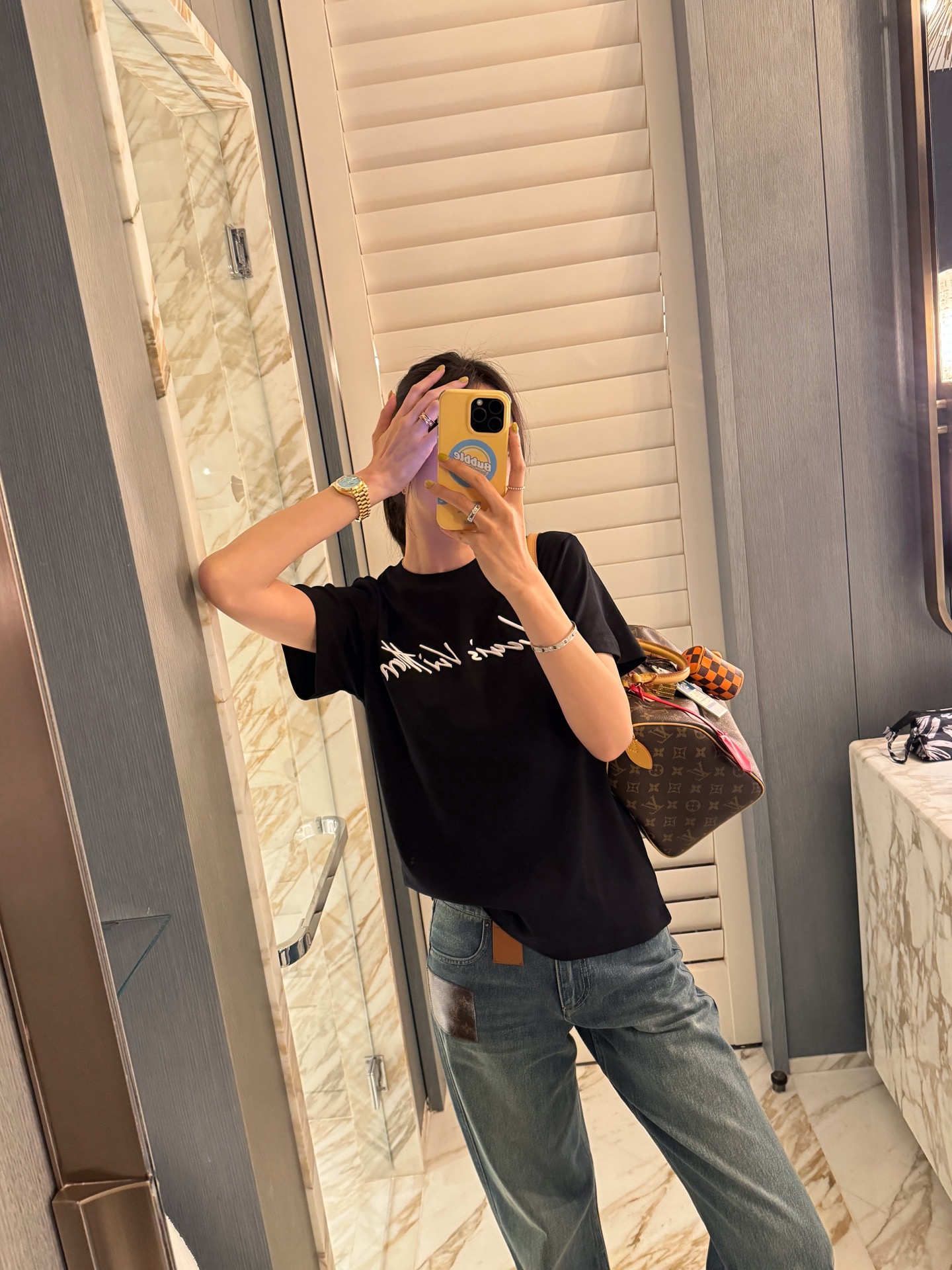 Louis Vuitton 刺繡Logo短袖 精品 高仿 - 7