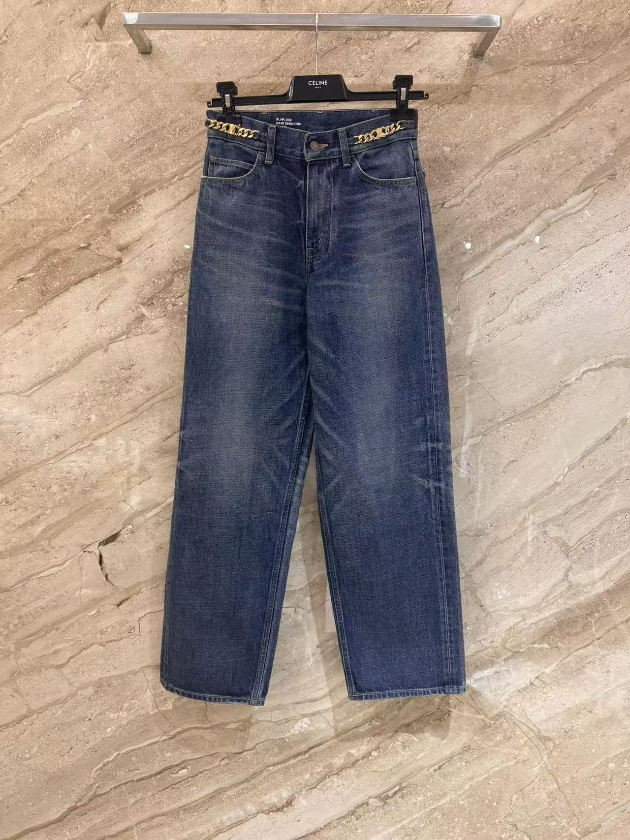 雙十一重磅特惠福利- Celine 凱旋門鏈條牛仔褲 原單 精品 - 12