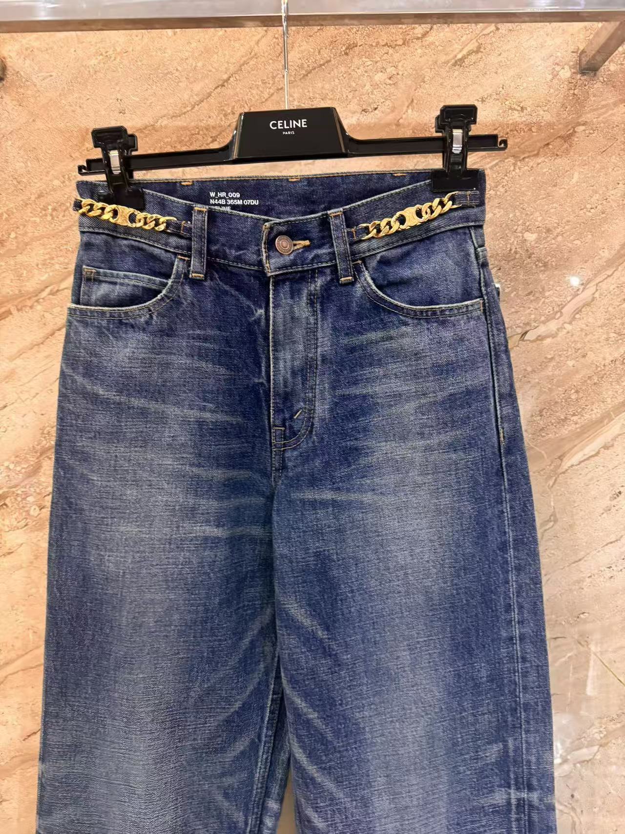 雙十一重磅特惠福利- Celine 凱旋門鏈條牛仔褲 原單 精品 - 13