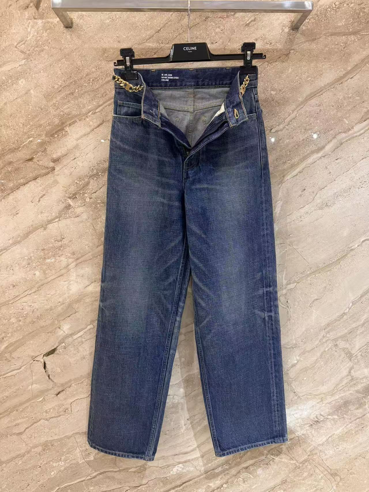 雙十一重磅特惠福利- Celine 凱旋門鏈條牛仔褲 原單 精品 - 18
