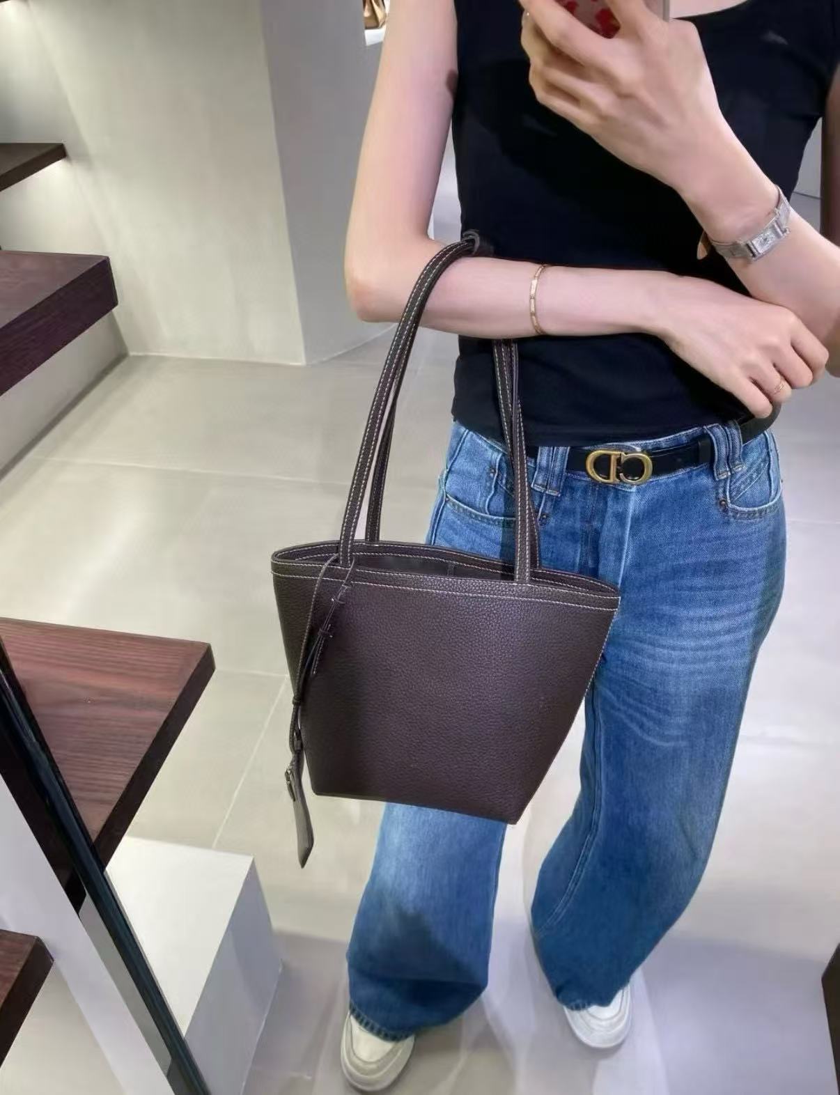 The Row Park 外縫線托特包(小號) 精品高仿 - 2