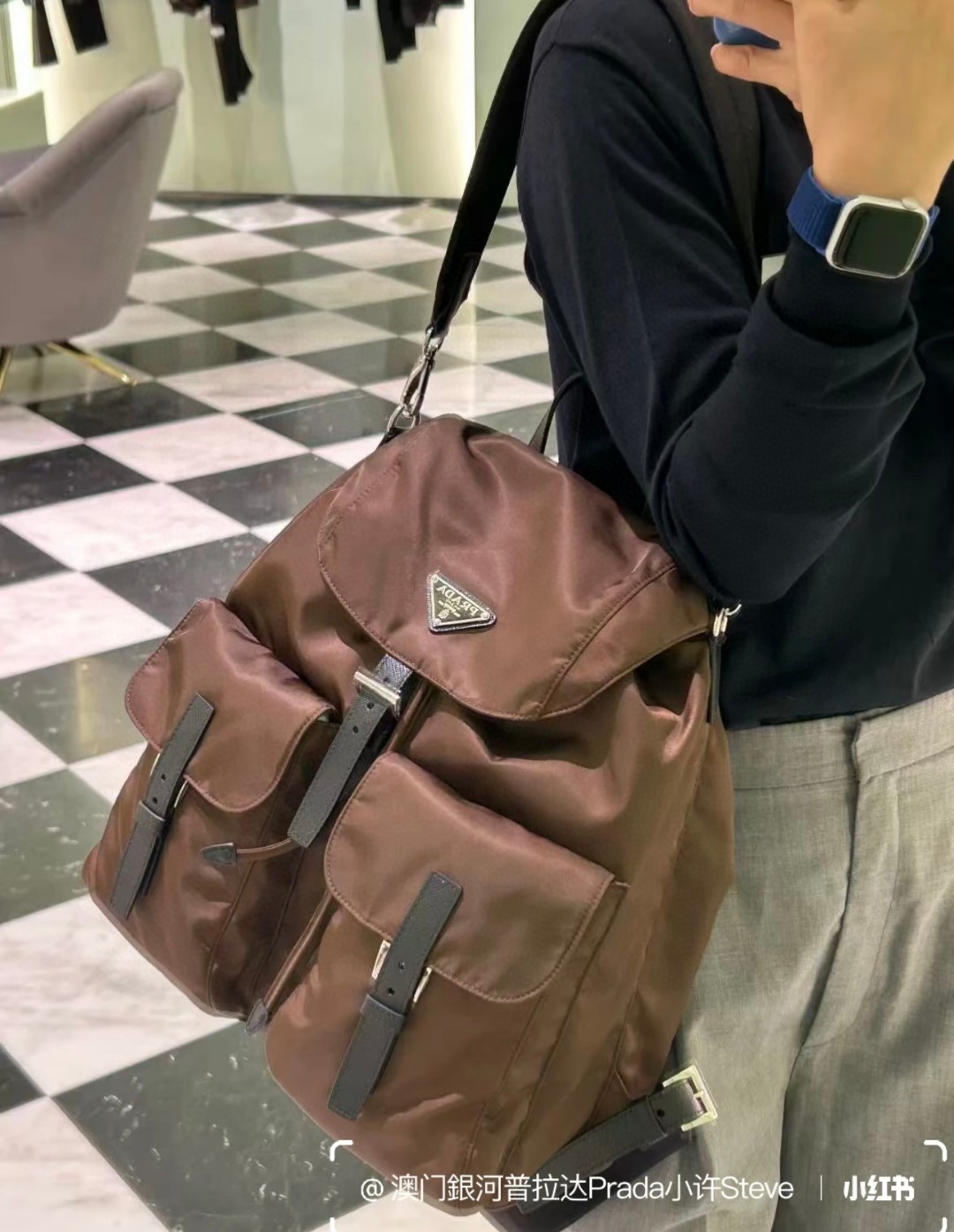 Prada Re-Nylon男士雙肩背包 精品 高仿 - 45