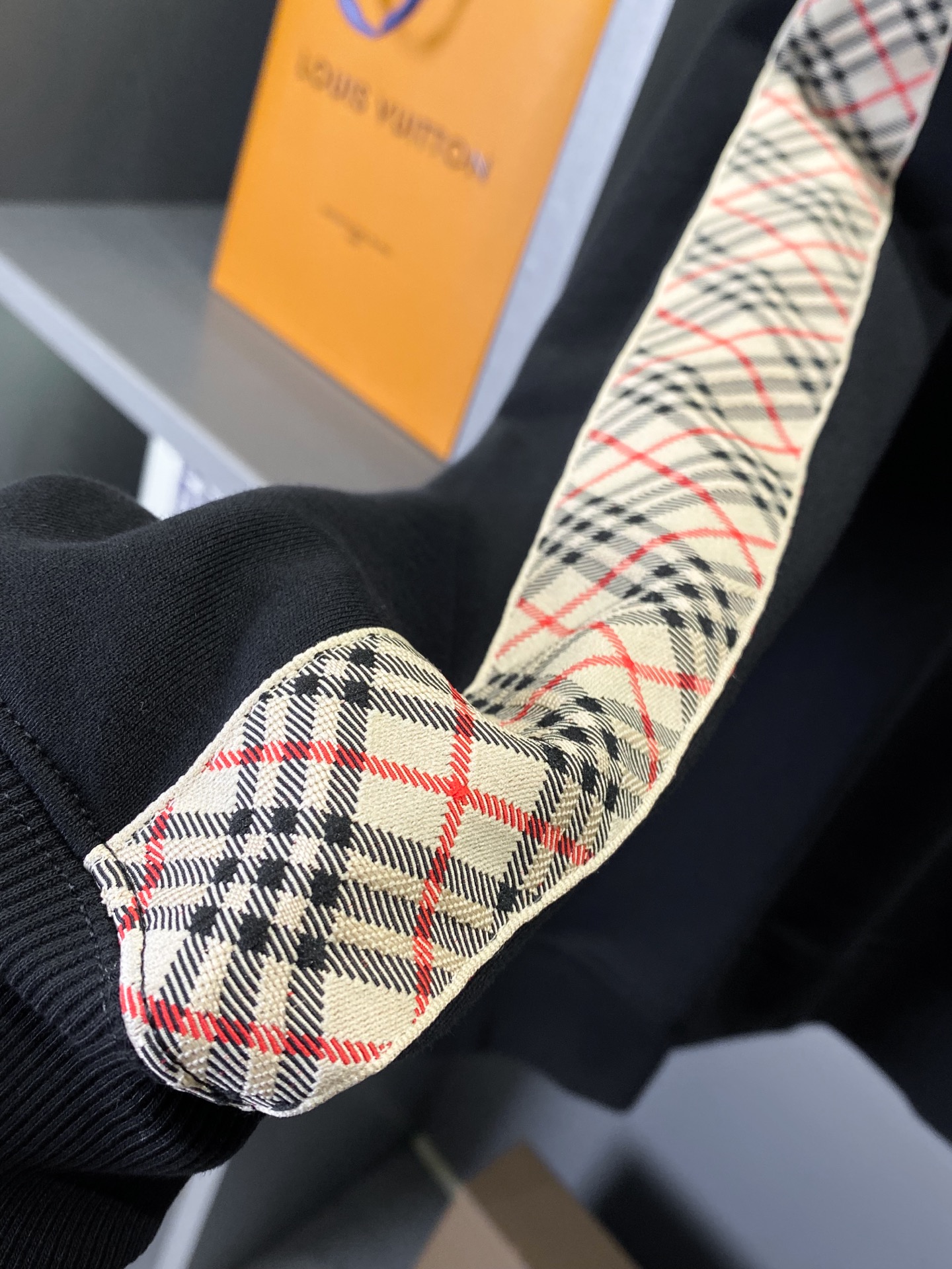 Burberry 側邊格紋裝飾棉質圓領衛衣 精品 高仿 - 19