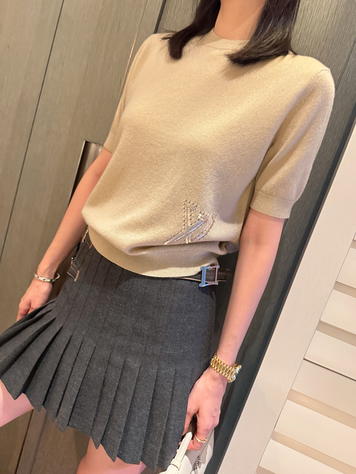 Louis Vuitton 手工亮片logo針織短袖 精品 時尚 - 6